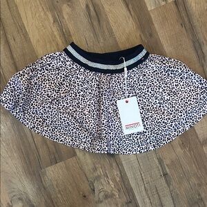 Minoti Leopard Print Skirt with Silver and Black Accents